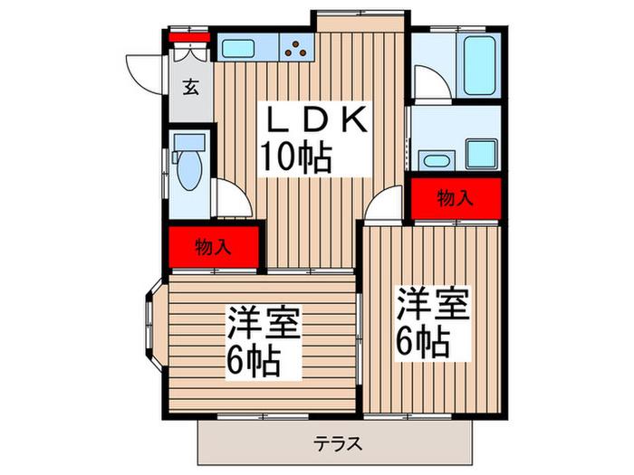 コーポヤマトヨ(2LDK/1階)の間取り写真
