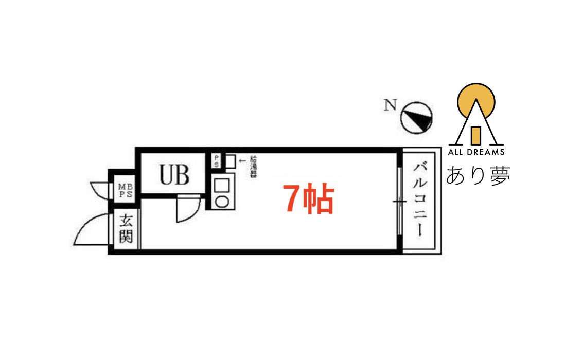 西横浜クリスコーポ(ワンルーム/3階)の間取り写真