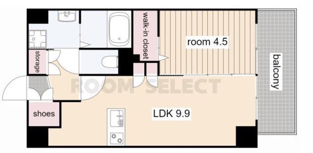 プレイズシード名古屋亀島(1LDK/5階)の間取り写真