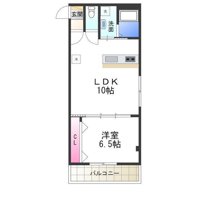 セントフェリオ堺(1LDK/1階)の間取り写真