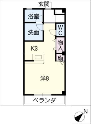 ラピス・メゾン(1K/3階)の間取り写真
