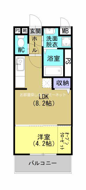 ARK PLACE II(1LDK/4階)の間取り写真