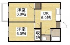 セレッソ吉岡C棟(2DK/1階)の間取り写真