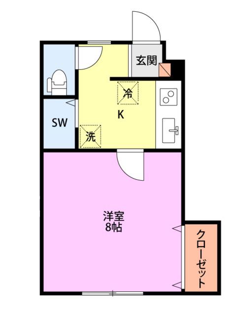 L COLLECTION古町(1K/1階)の間取り写真