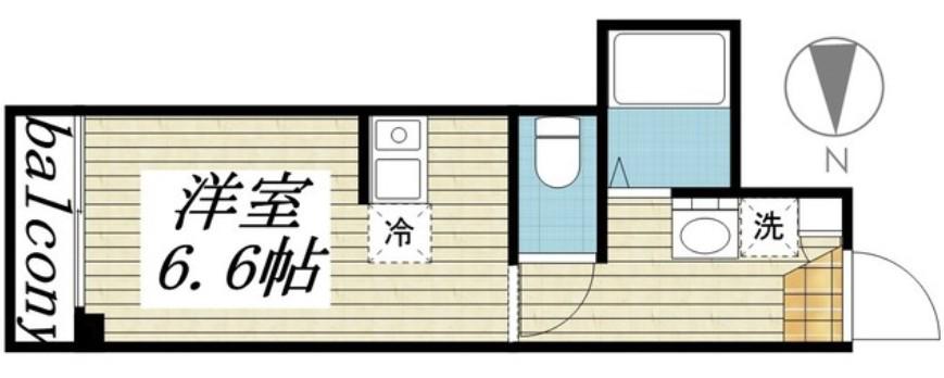 ベネボレンス千早(ワンルーム/1階)の間取り写真