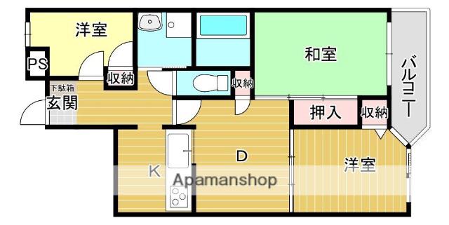 ロワールM室見川(3DK/7階)の間取り写真