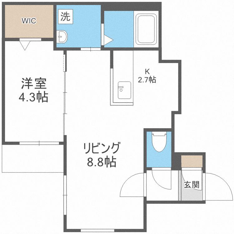 BALBONI SETTE(1LDK/3階)の間取り写真