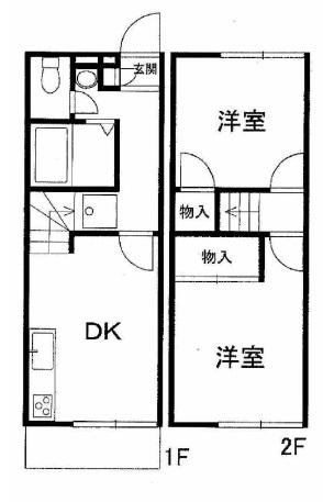 日幸辻子ハイツII(2DK/1階)の間取り写真