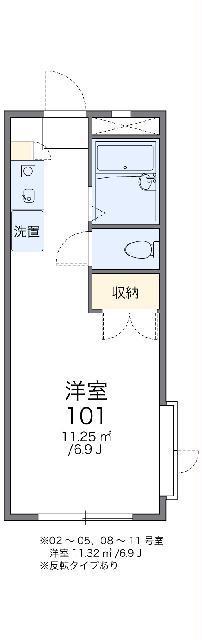レオパレスANNEXEGAWA(1K/1階)の間取り写真