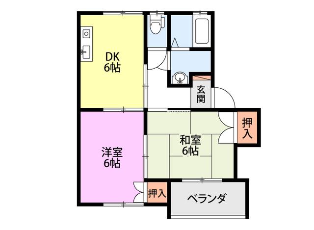 コーポファイン(2DK/1階)の間取り写真