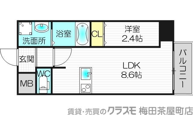 ONLYONE天六(1LDK/4階)の間取り写真