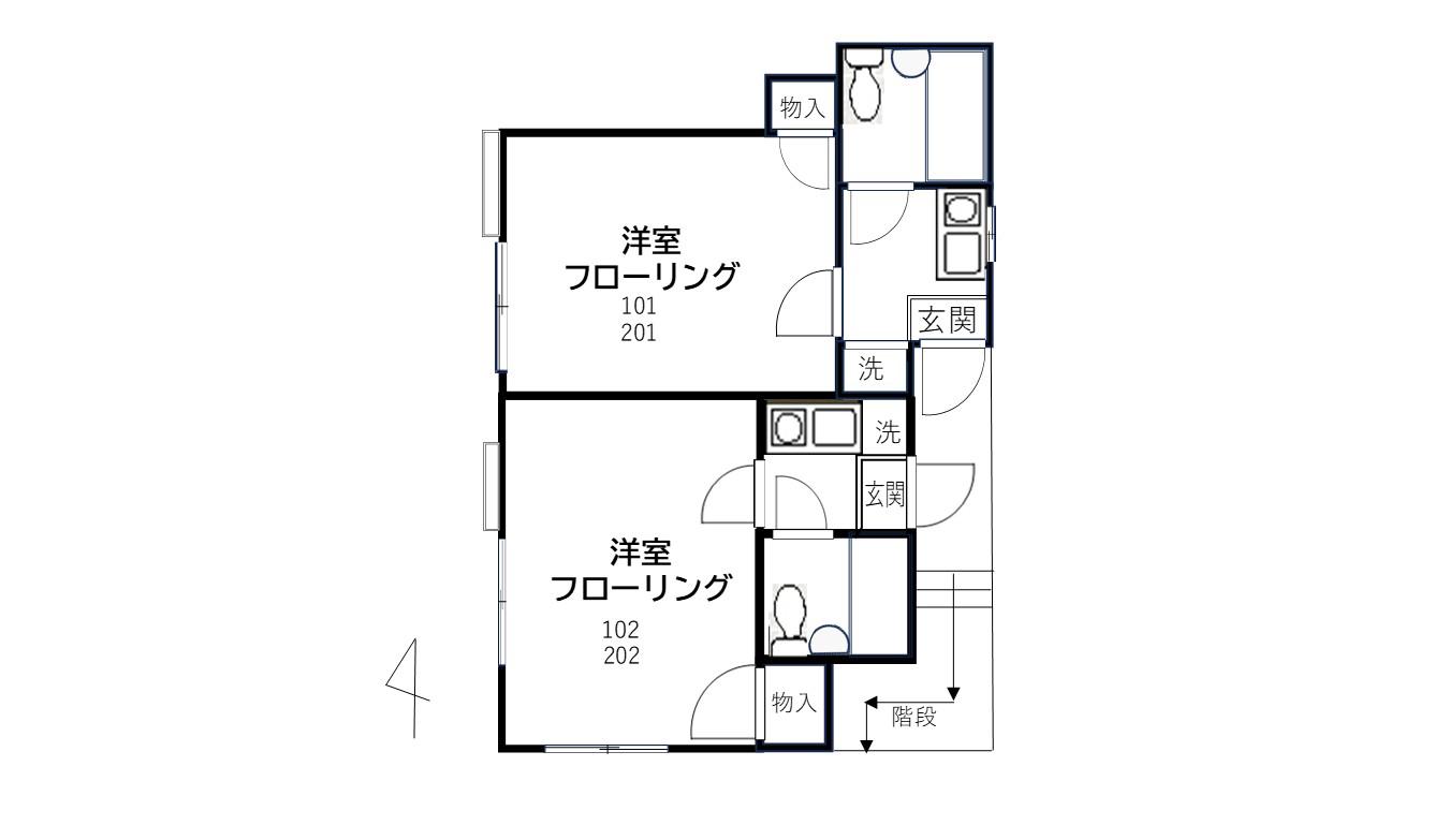 コーポ大塚(1K/1階)の間取り写真