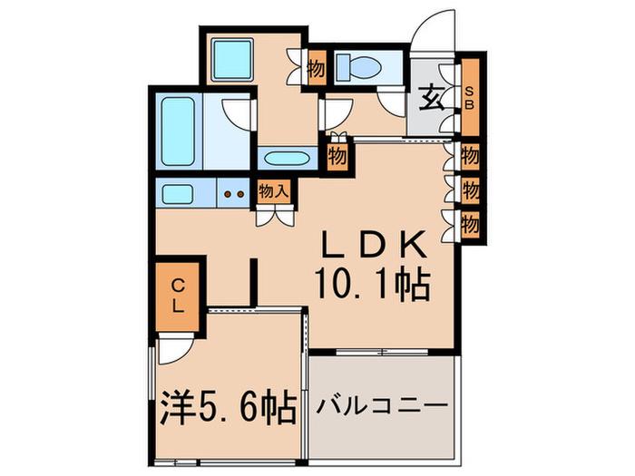 BELISTA茗荷谷(1LDK/13階)の間取り写真
