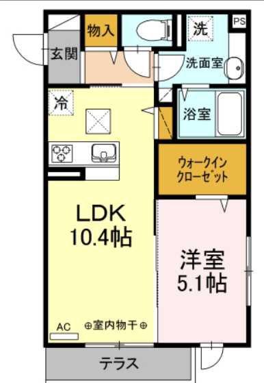 ブレス港南上大岡(1LDK/2階)の間取り写真