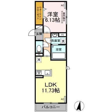 リーブルハウスグラン南大分(1LDK/2階)の間取り写真