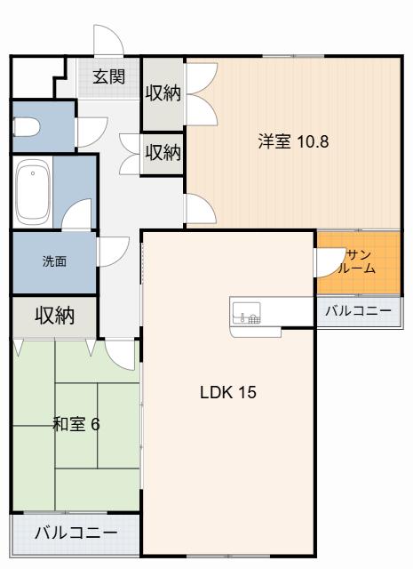 AP-V(2LDK/2階)の間取り写真