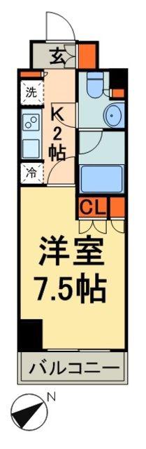 コンフォリア浅草橋(1K/6階)の間取り写真