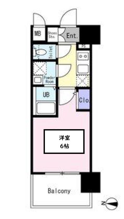 エスリード難波VALORE(1K/12階)の間取り写真