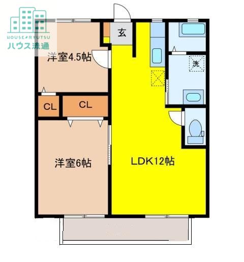 サンハイツ福山 A棟(2LDK/2階)の間取り写真