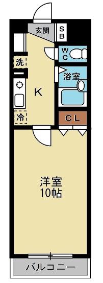 伊藤ビル第2(1K/4階)の間取り写真