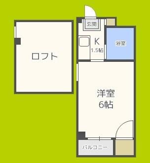 ハイツ加賀屋(1K/4階)の間取り写真