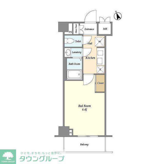 ラクラス市川(1K/6階)の間取り写真