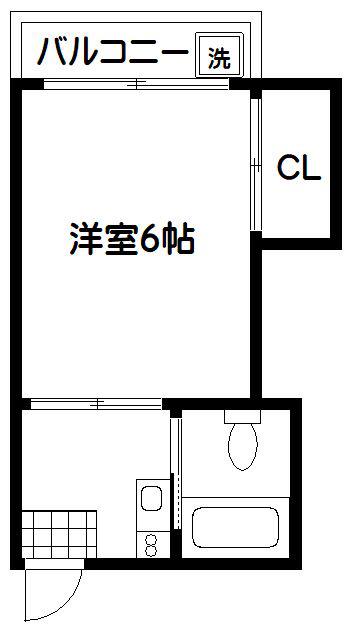 レジデンスアシムラ(1K/2階)の間取り写真