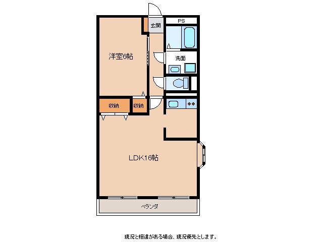 曙町KYハイツ(1LDK/1階)の間取り写真