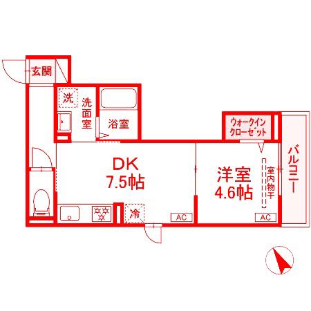 DBLESS横須賀I(1DK/3階)の間取り写真