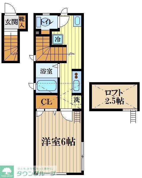 セレーナ(1K/2階)の間取り写真