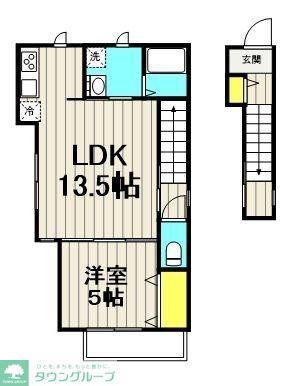 MAISON LA FLEUR(1LDK/2階)の間取り写真