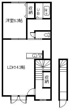 プラウド ファースト(1LDK/2階)の間取り写真