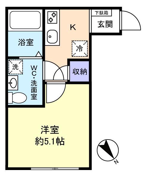 AMBITION八千代緑が丘(1K/3階)の間取り写真