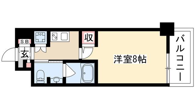レジディア高岳(1K/6階)の間取り写真