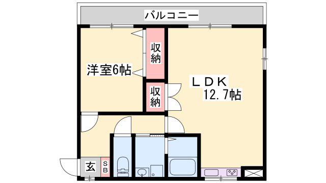 エル・グランド(1LDK/1階)の間取り写真