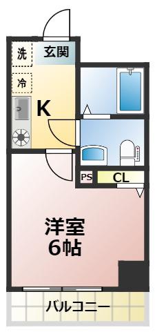 ルミエル本八幡(1K/1階)の間取り写真