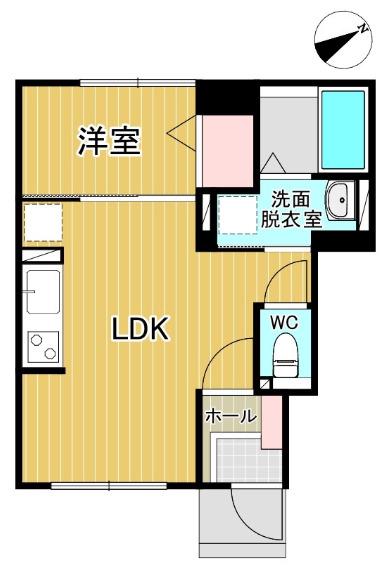 トレゾール土樋(1LDK/1階)の間取り写真
