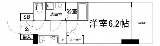 エスリード大阪京橋フロレゾン(1K/4階)の間取り写真