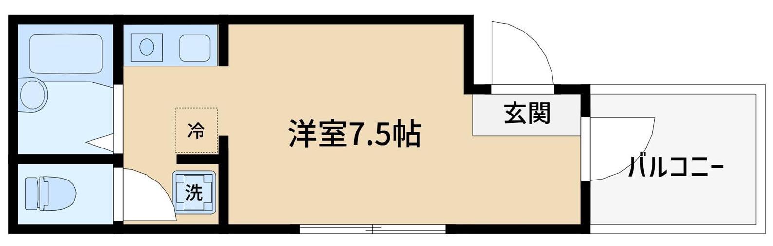 クレアール南千住(ワンルーム/2階)の間取り写真