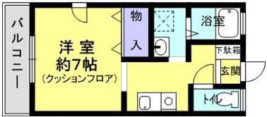 ドミール北鈴(1K/1階)の間取り写真