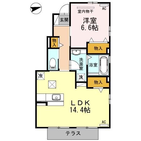 メゾン エトワール(1LDK/1階)の間取り写真