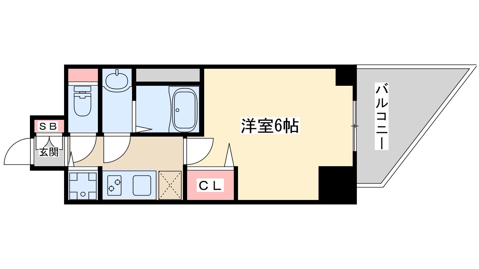 S-RESIDENCE堺筋町UNO(1K/11階)の間取り写真