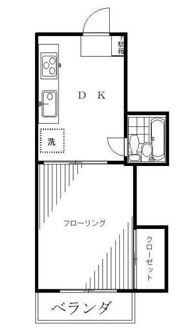 ピースマンション(1DK/1階)の間取り写真