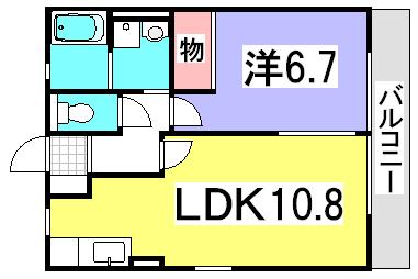 レトアKS II(1LDK/1階)の間取り写真