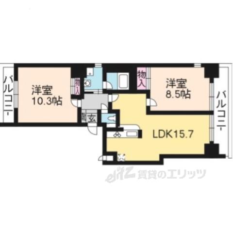 レーベンパルク(2LDK/8階)の間取り写真