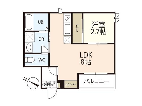 REGALEST-SMART LUCE(1LDK/2階)の間取り写真