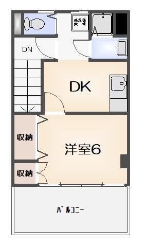 ケイトビルディング(1DK/4階)の間取り写真