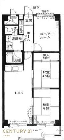 東建座間ハイツ4号棟(3LDK/11階)の間取り写真
