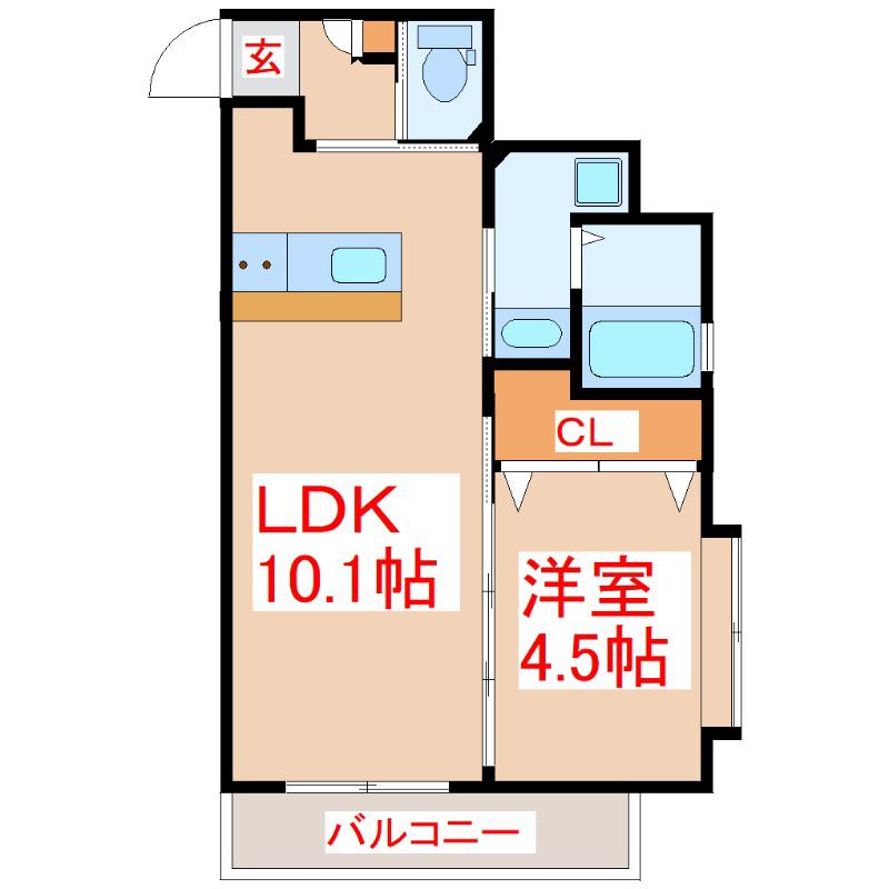 フィオーレ城南(1LDK/7階)の間取り写真