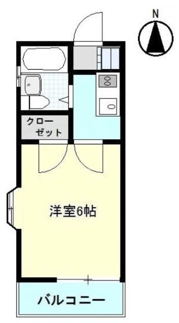 サウスタウン242(1K/2階)の間取り写真